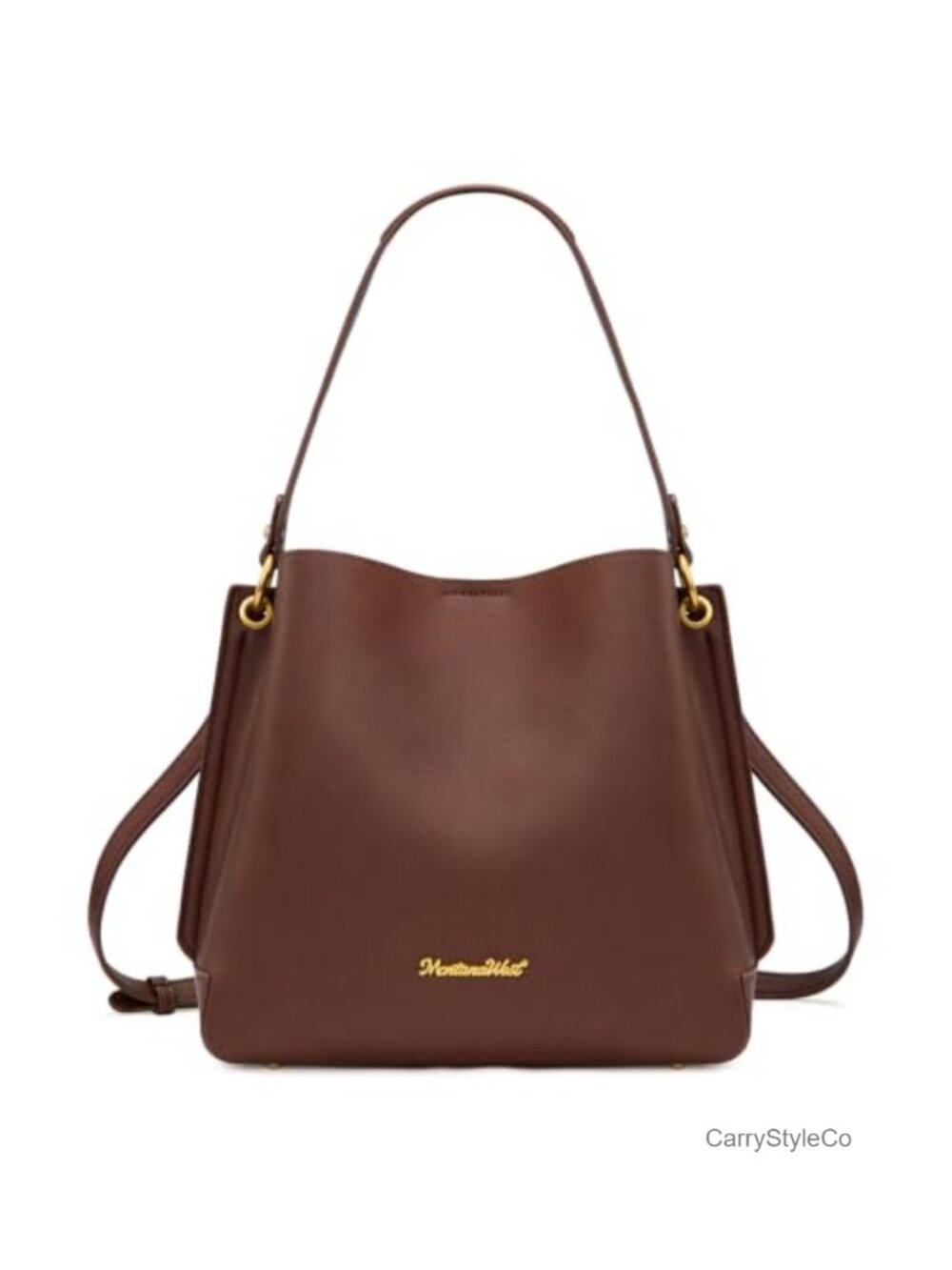 Medium Hobo Shoulder Bag PU Leather 3 Compartment Crossbody Purse - Picture 1 of 6